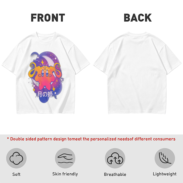 Olive t-shirt with cosmic cat and moon graphic print