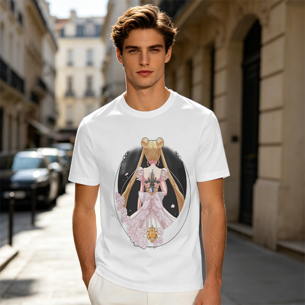 Olive T-shirt with Princess Serenity Back Print