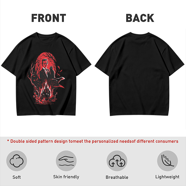 Edgar Allan Poe Gothic Horror Graphic T-Shirt