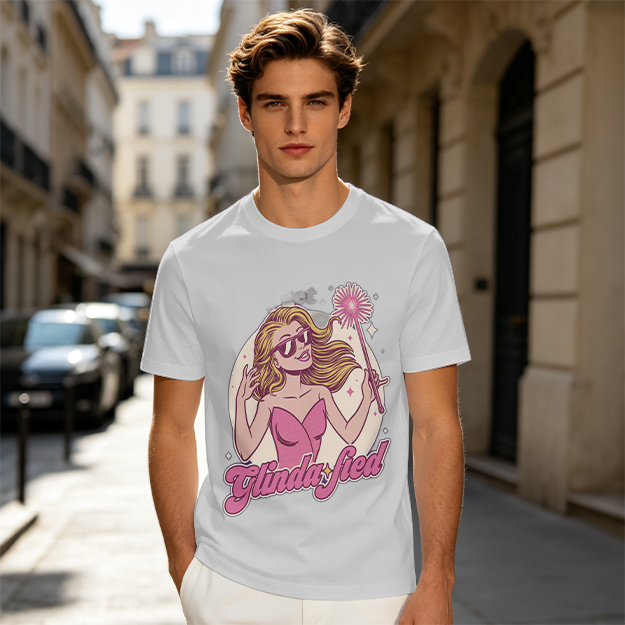 Olive Green T-Shirt with Glinda-fied Fairy Graphic Print