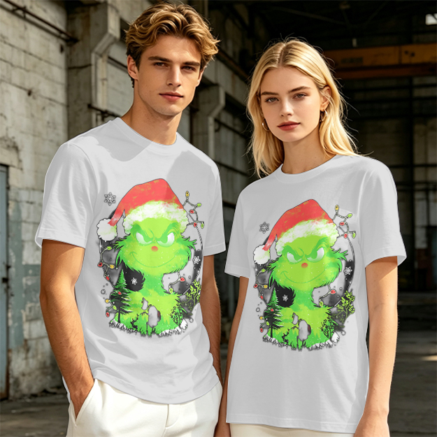 Olive Green Grinch Christmas Graphic T-Shirt