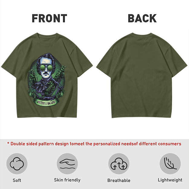 Edgar Allan Poe Raven Mystery Macabre Graphic T-Shirt