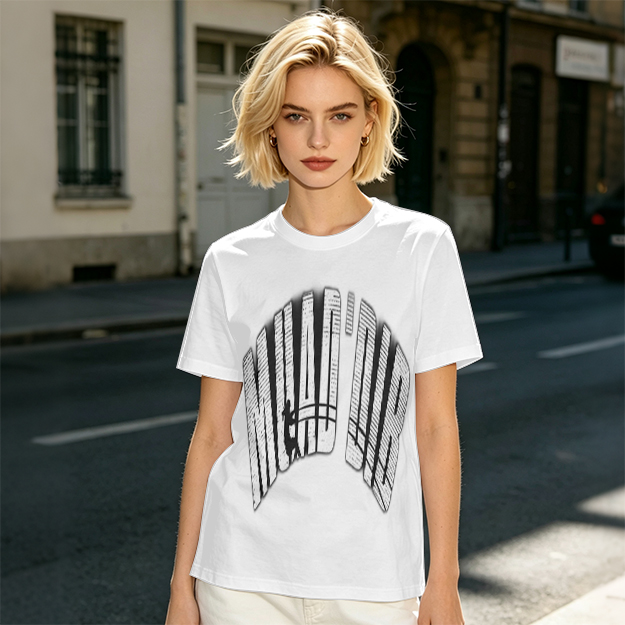 Olive green graphic t-shirt with arched distressed text print