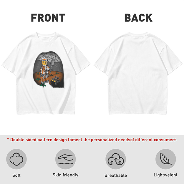 Olive T-shirt with Lego Astronaut Space Habitat Print