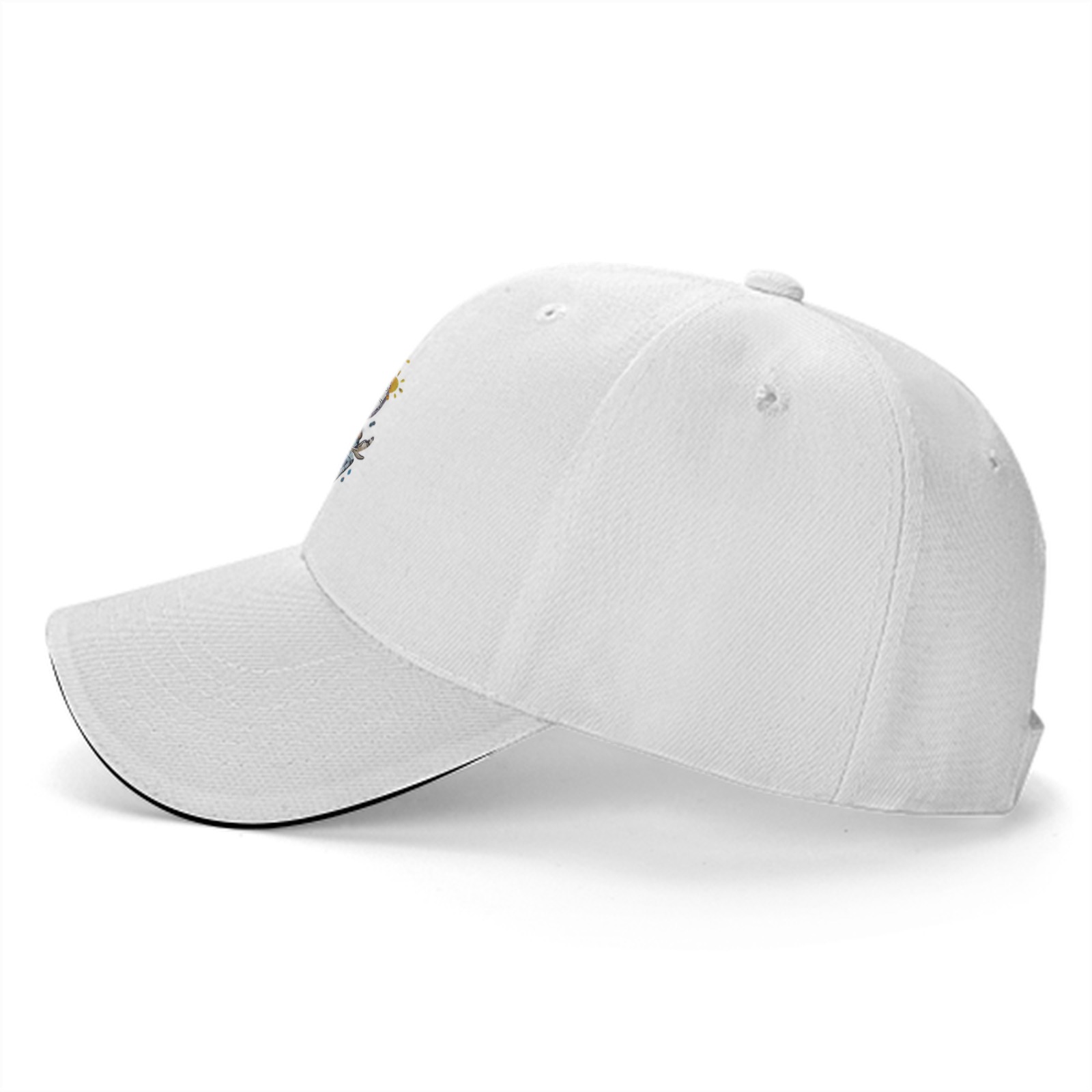 Black baseball cap with magical potion bottle graphic design