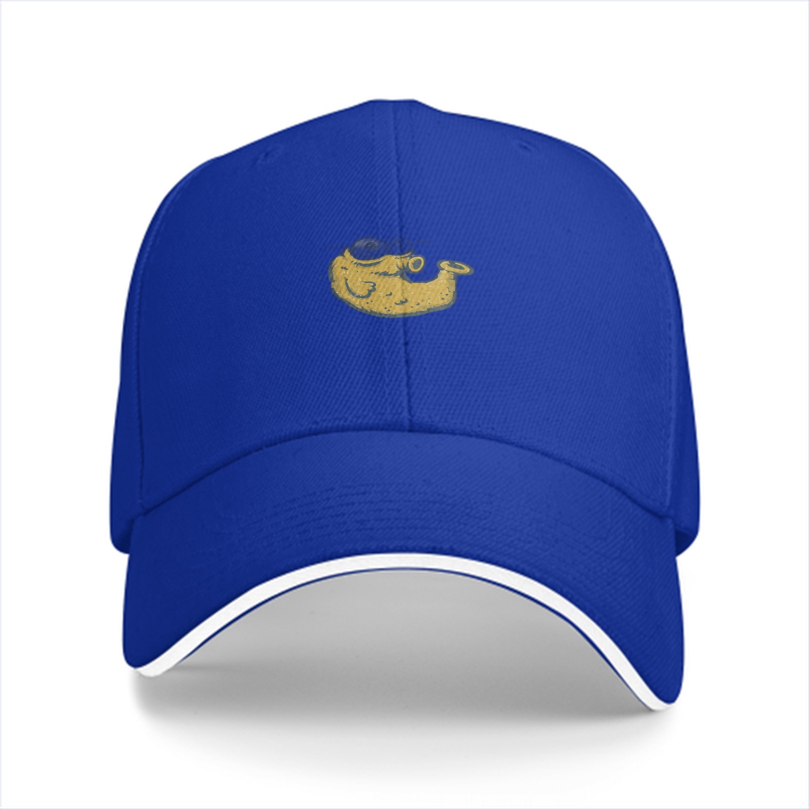Black Baseball Cap With Whimsical Yellow Whale Print