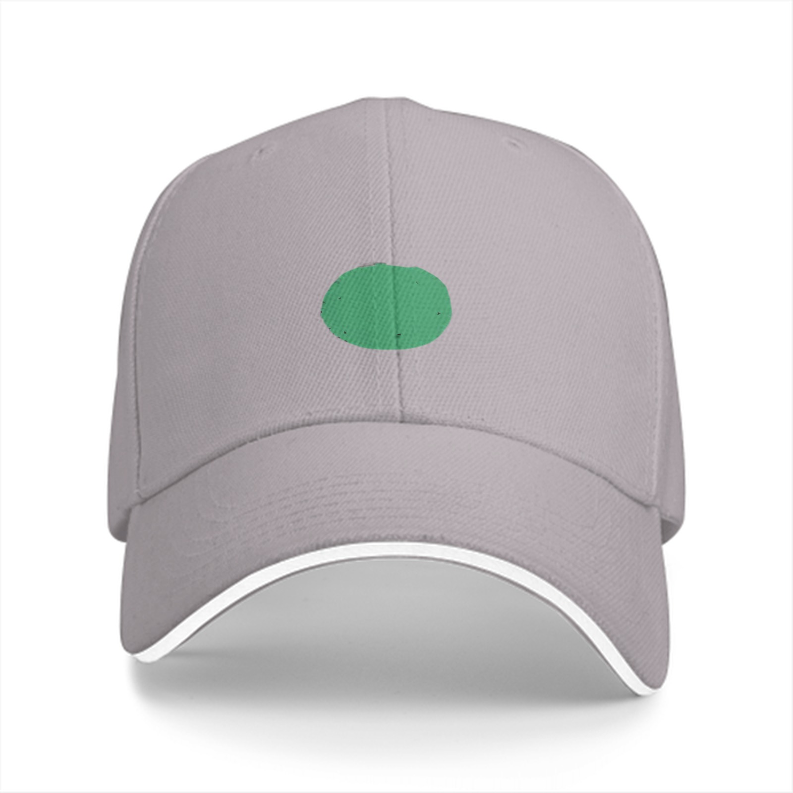 Black baseball cap with green circular front design