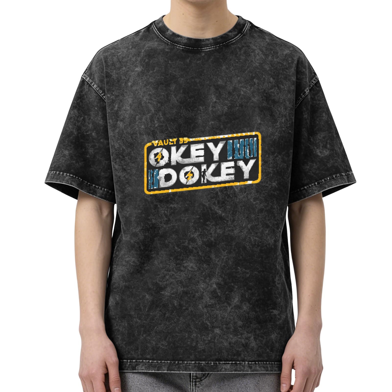 Fallout Vault 33 Okey Dokey Acid Wash Graphic T-Shirt