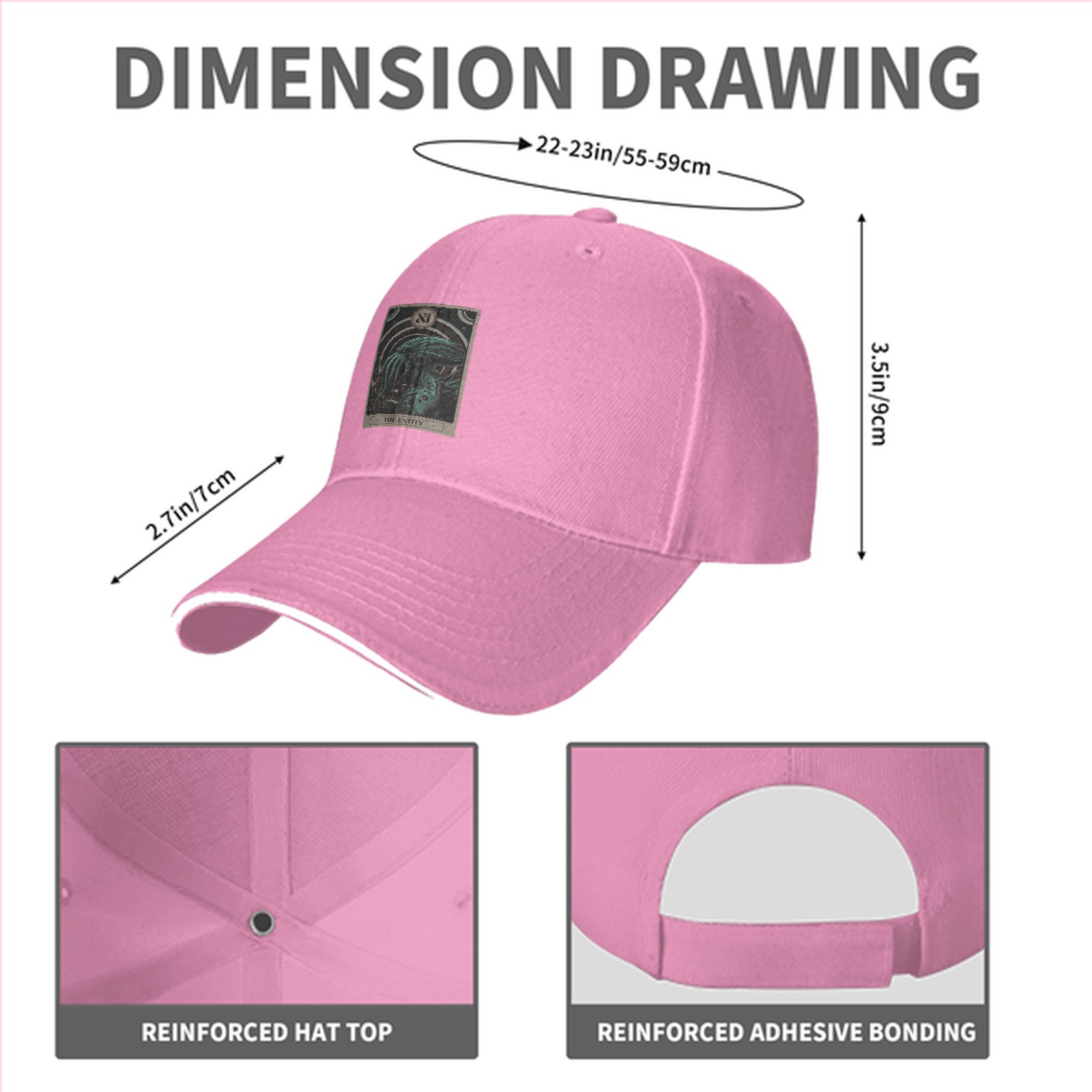 Black baseball cap with The Entity Cthulhu tarot-style graphic