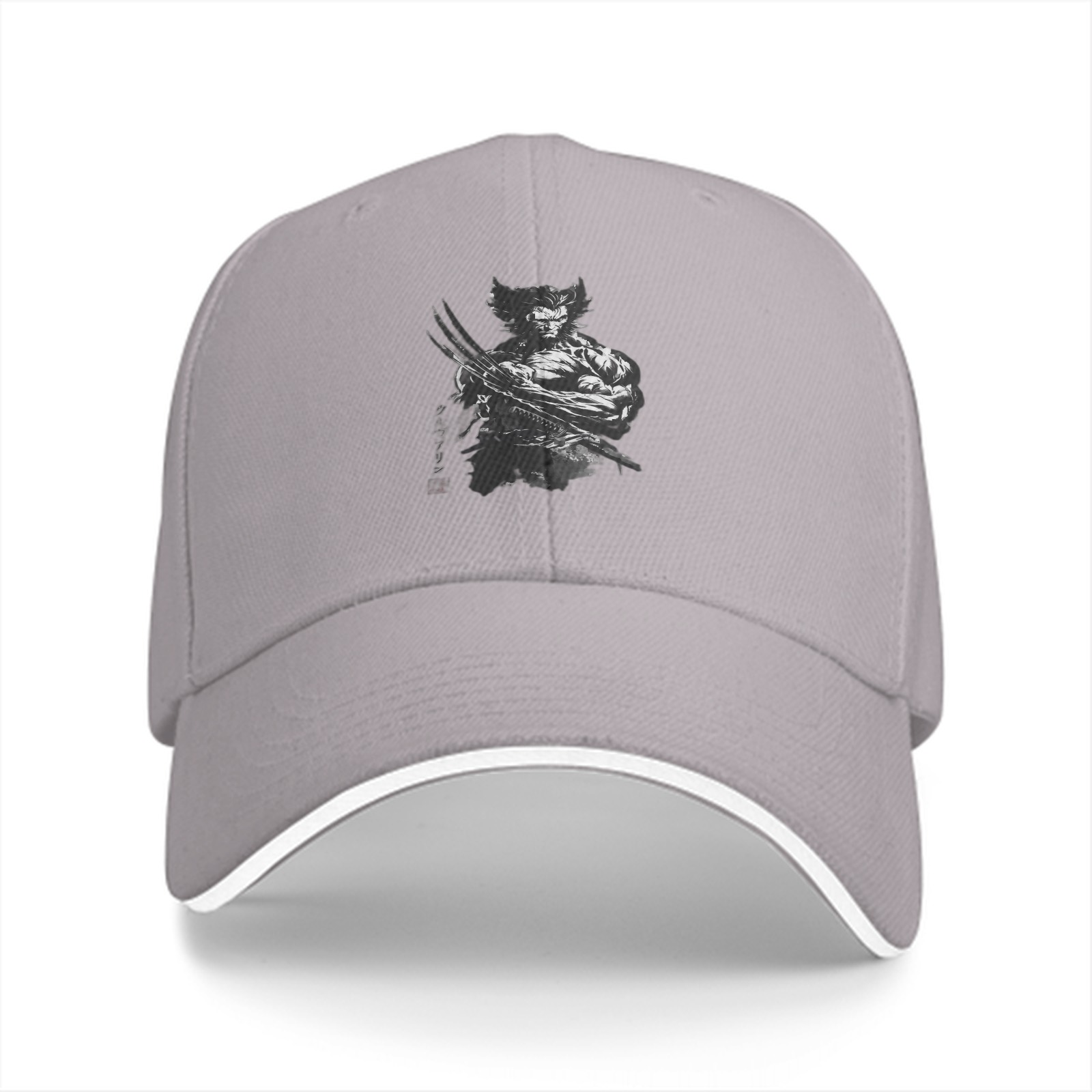 Black baseball cap with fierce clawed mutant graphic print