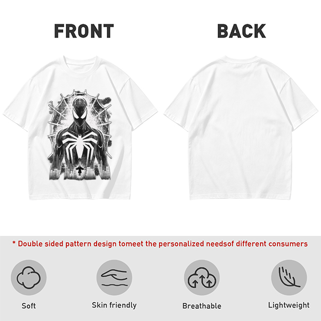 Olive T-shirt with Black Spider-Man Symbiote Suit Web Print