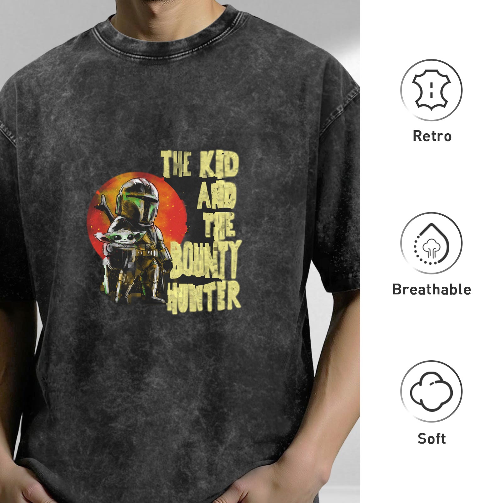 Washed Graphic T-Shirt Featuring The Kid and The Bounty Hunter