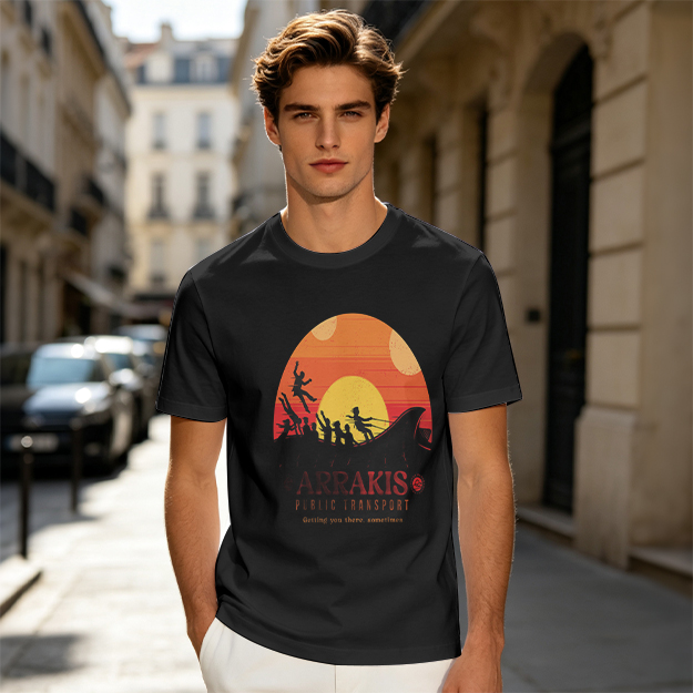 Arrakis Public Transport Sandworm Sunset Silhouette T-Shirt