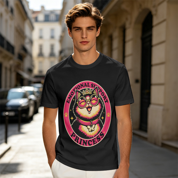 Emotional Support Princess Cat Graphic T-Shirt
