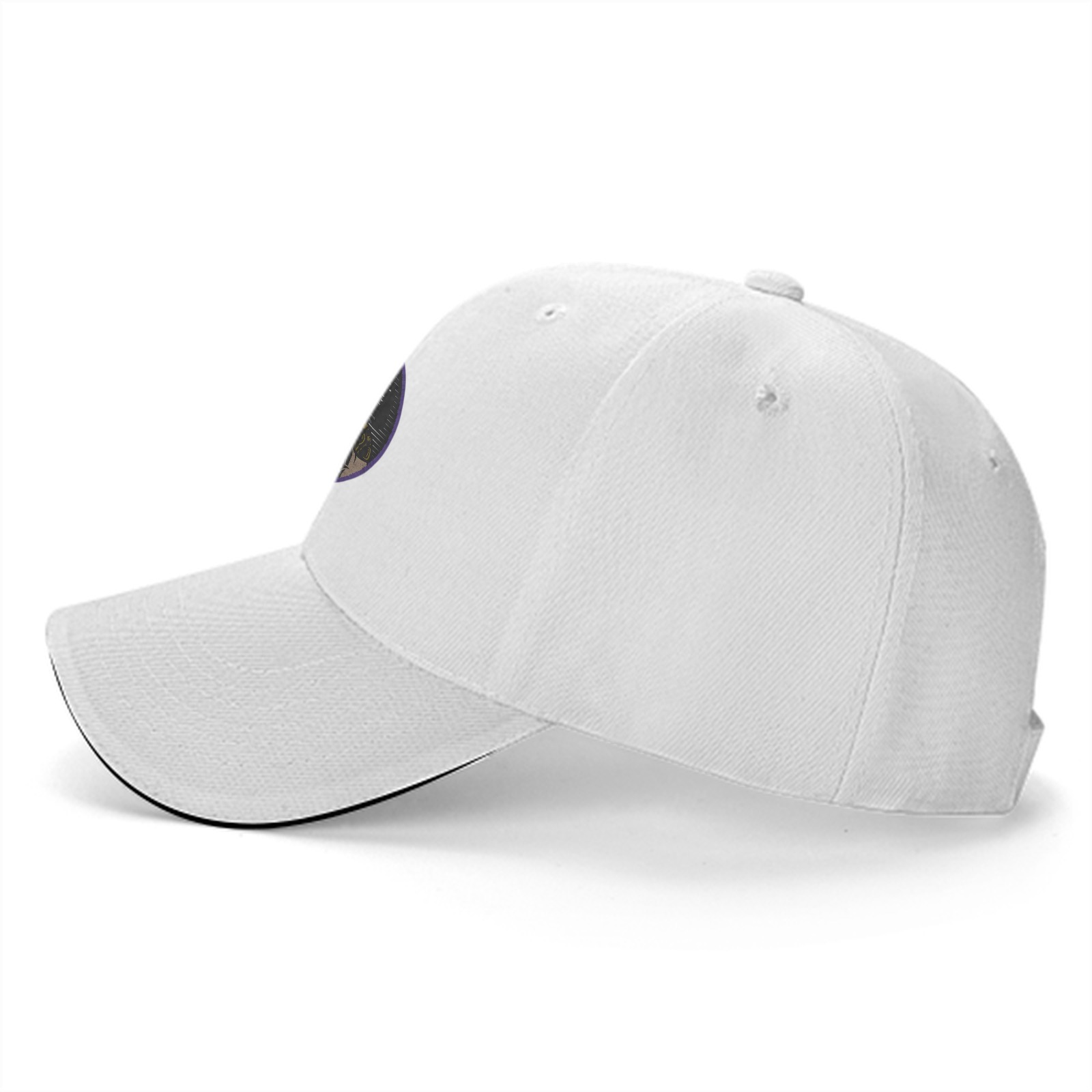 Black Baseball Cap With Bebop Villain Graphic Print