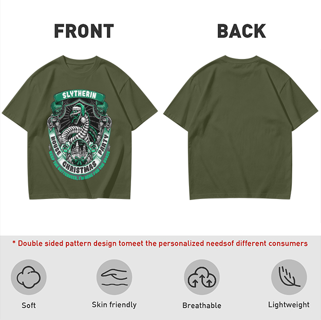 Slytherin House Christmas Party Themed Graphic T-Shirt
