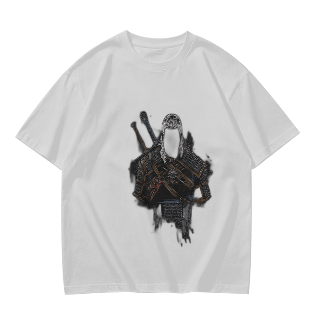 Olive Green T-Shirt With Witcher Inspired Armor Print