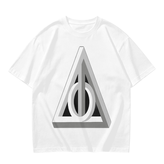 Olive T-shirt with 3D Deathly Hallows Symbol Print