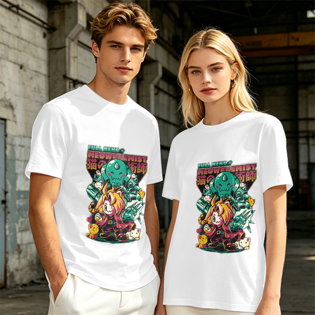 Full Neko Meowchemist Anime Graphic T-Shirt Design