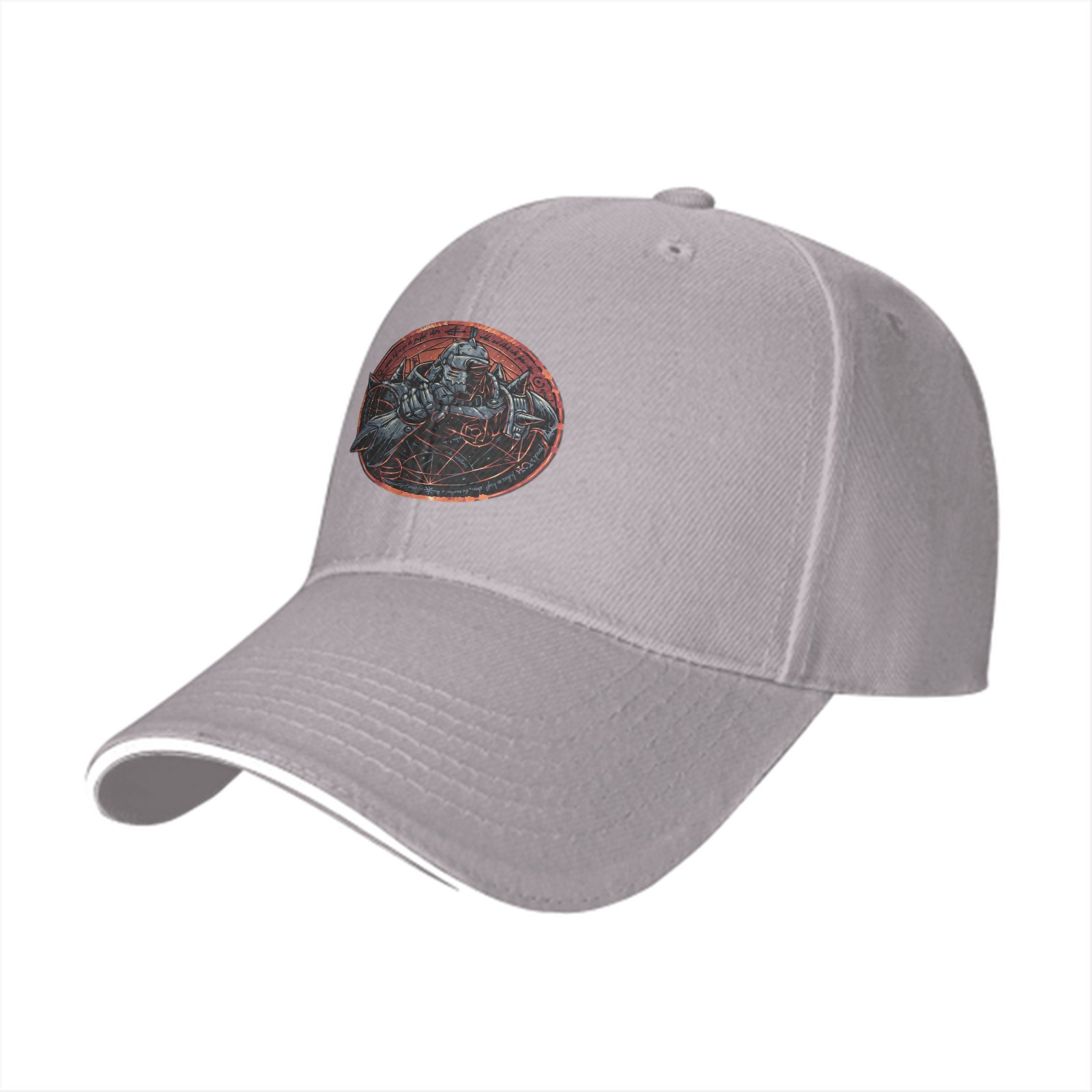 Black Baseball Cap With Armored Alchemist Character Print