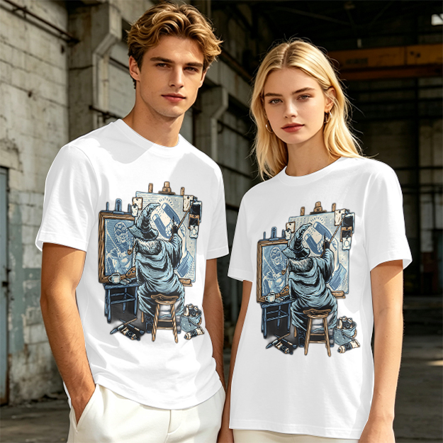 Olive T-Shirt Featuring Wizard Painting Superhero Artwork
