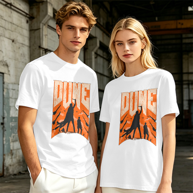Dune Themed Silhouette Graphic Print Olive T-Shirt
