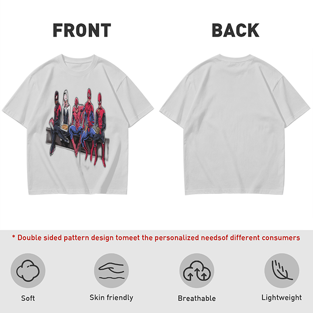 Olive T-Shirt With Spider-Verse Heroes Group Print