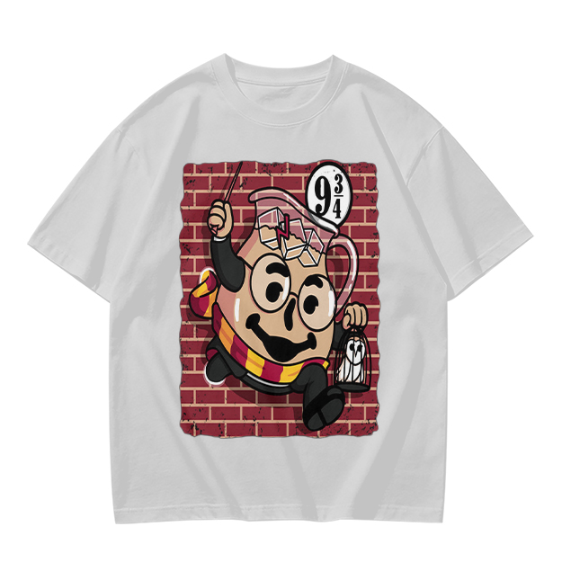 Olive T-shirt with Harry Potter themed pitcher graphic