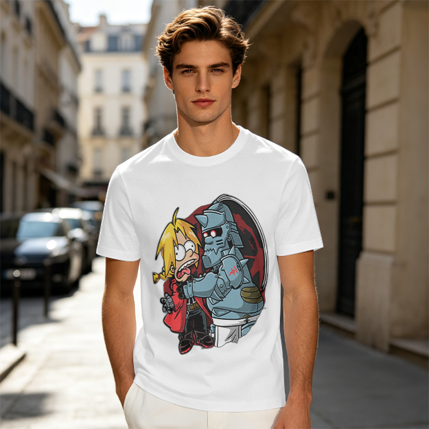 Fullmetal Alchemist Elric Brothers Cartoon Graphic T-Shirt