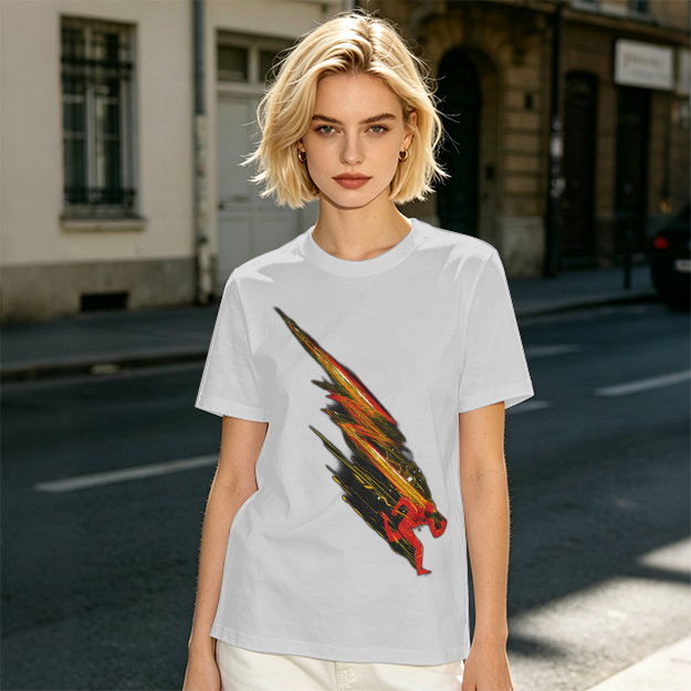 Olive T-shirt with Dynamic Speed Runner Graphic Print