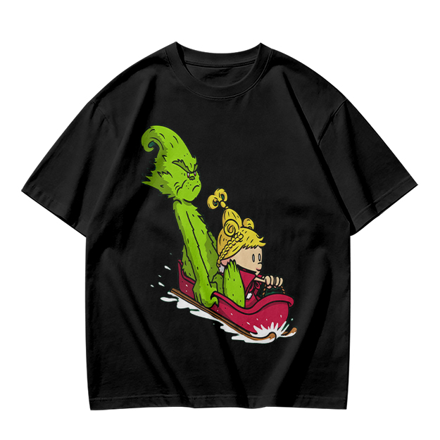 Grinch and Cindy Lou Who Sledding Graphic T-Shirt