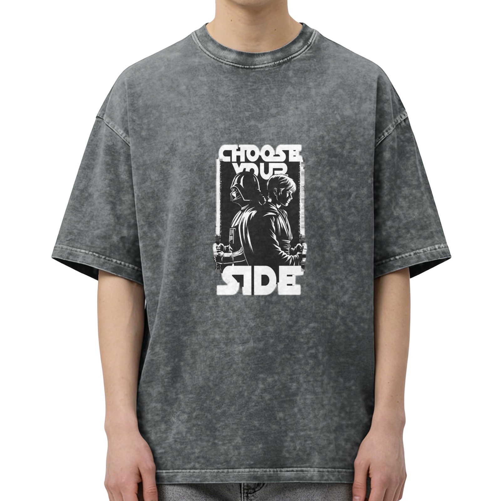 Star Wars Choose Your Side Graphic Acid Wash T-Shirt