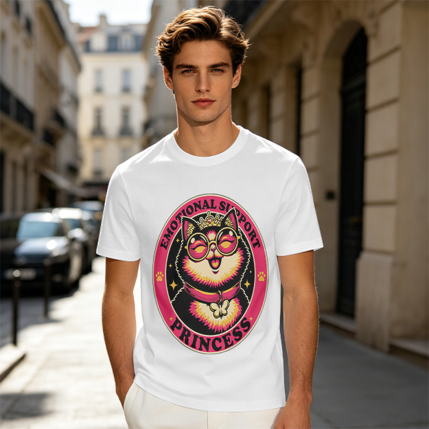Emotional Support Princess Cat Graphic T-Shirt