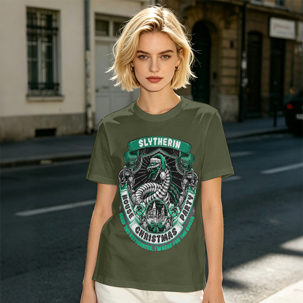 Slytherin House Christmas Party Themed Graphic T-Shirt