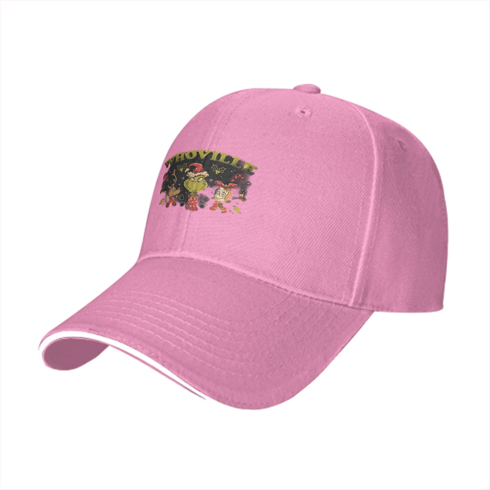 Whoville Christmas Themed Baseball Cap With Grinch And Friends