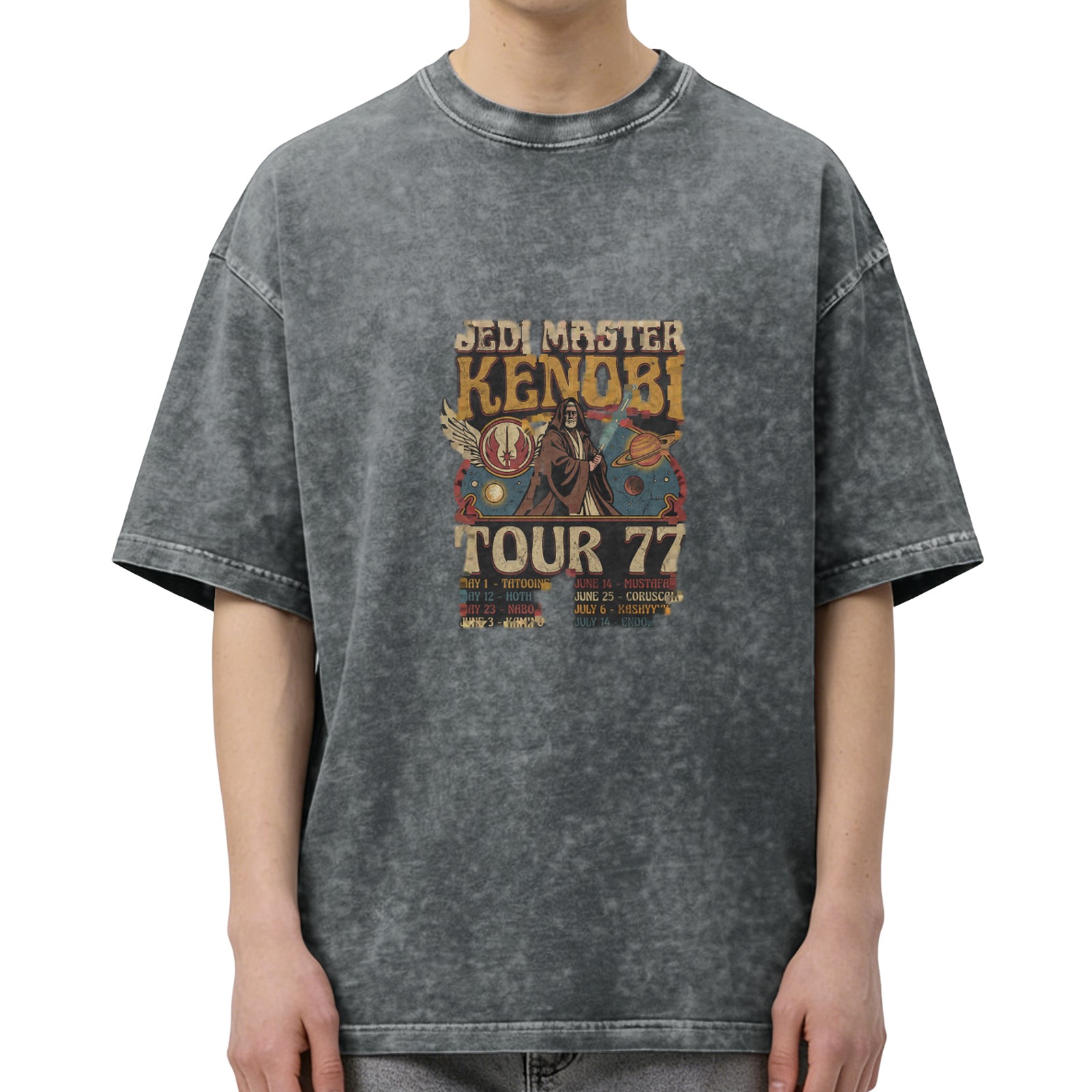 Jedi Master Kenobi Tour 77 Vintage Wash Graphic T-Shirt
