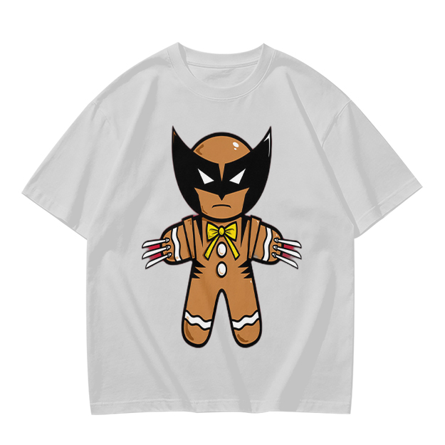 Olive T-Shirt With Gingerbread Wolverine Superhero Print