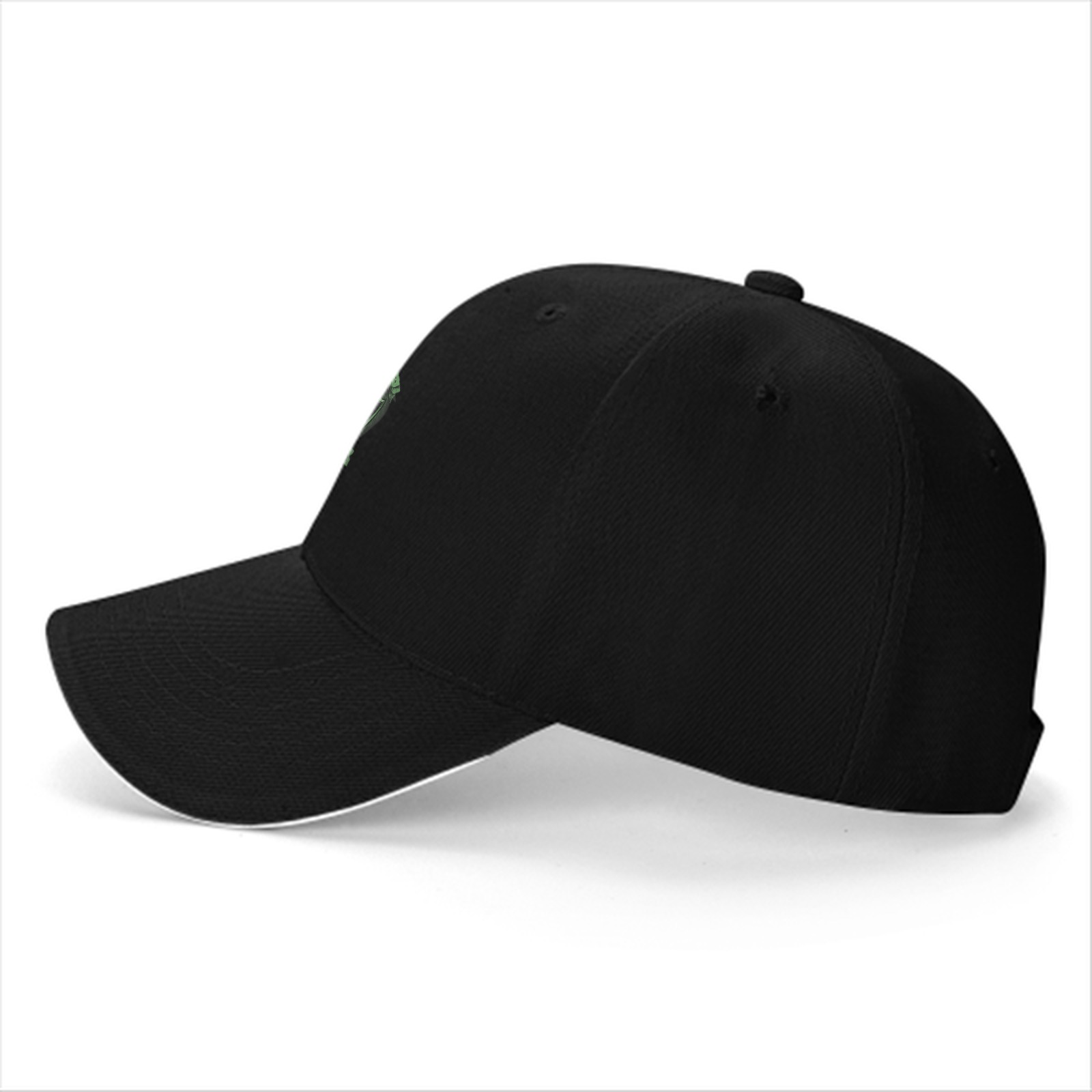 Black Baseball Cap With Slytherin House Crest Print