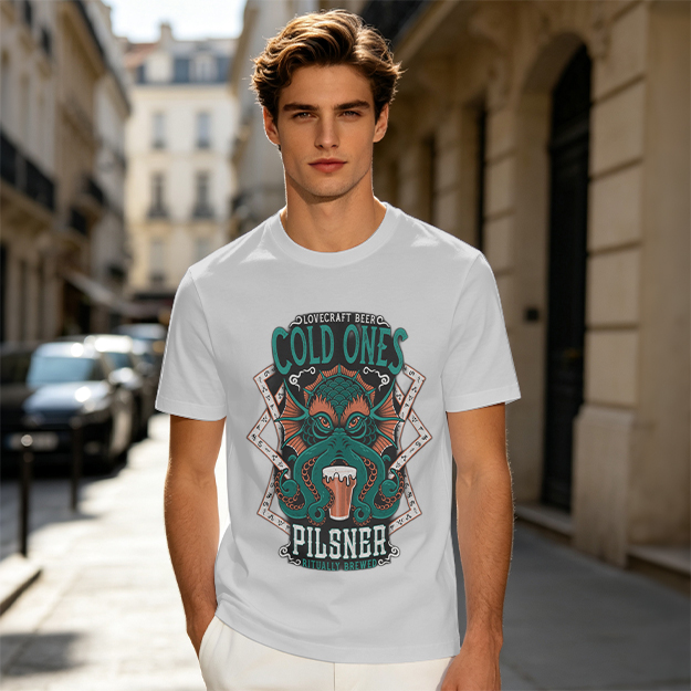 Cold Ones Pilsner Lovecraft Beer Octopus Graphic T-Shirt