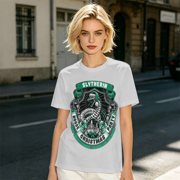 Slytherin House Christmas Party Themed Graphic T-Shirt
