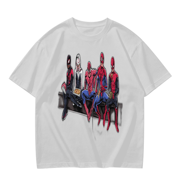 Olive T-Shirt With Spider-Verse Heroes Group Print