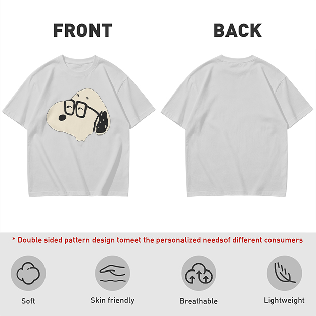 Olive T-Shirt With Snoopy Wearing Glasses Graphic