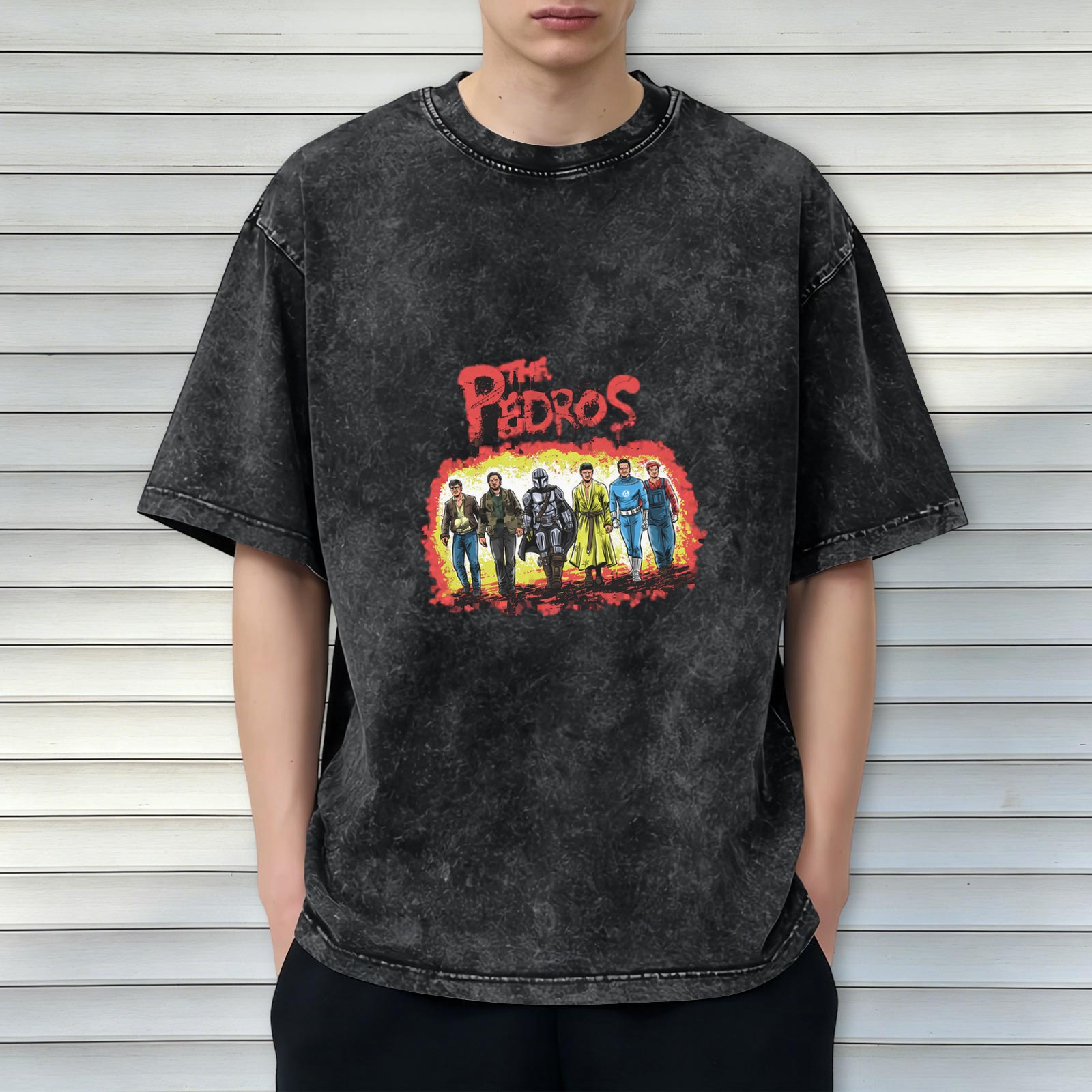 The Pedros Graphic Print Dark Wash T-Shirt