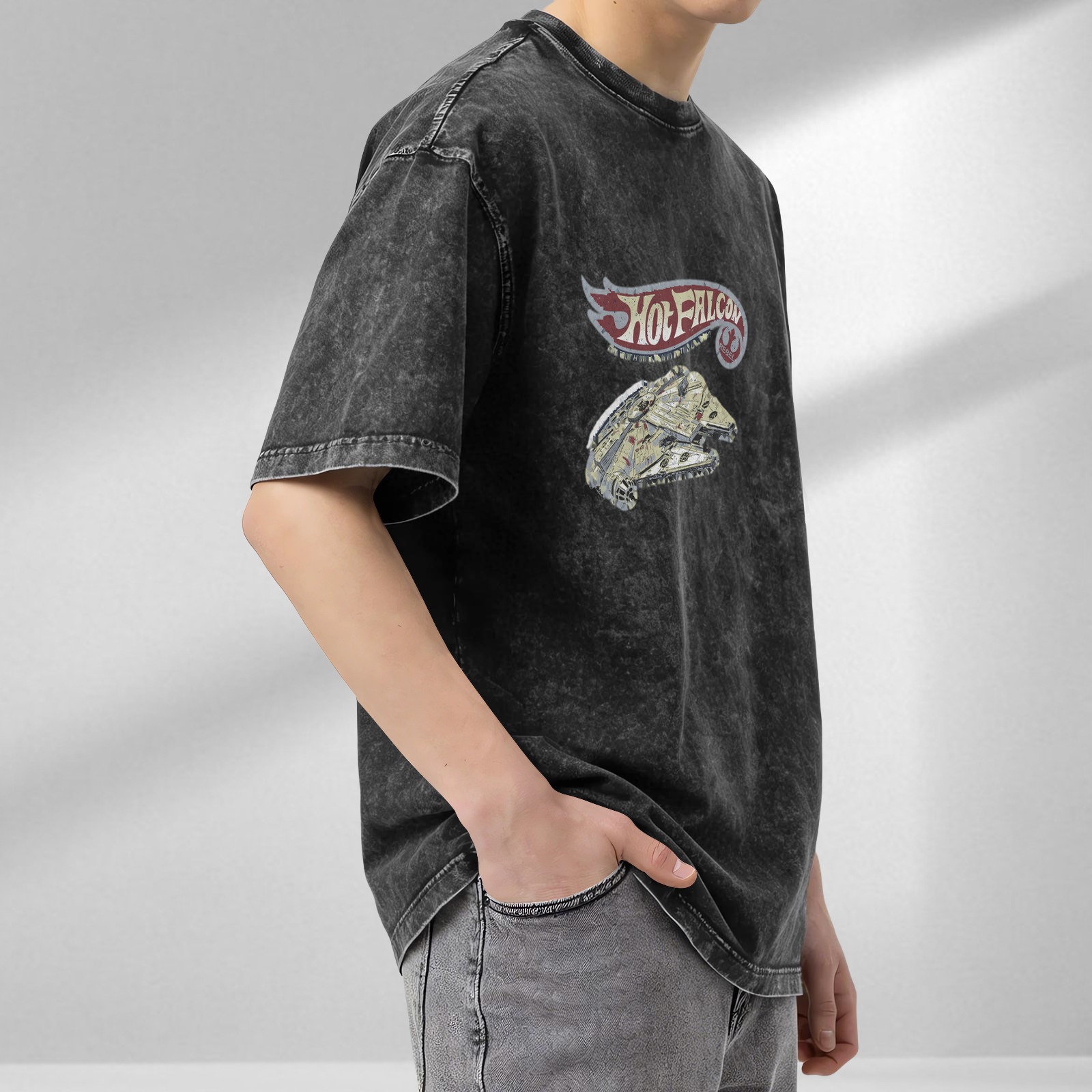 Vintage Style Hot Falcon Millennium Falcon Graphic T-Shirt