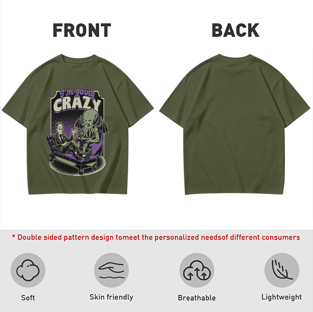 I'm Going Crazy Cthulhu Therapy Themed Graphic T-Shirt