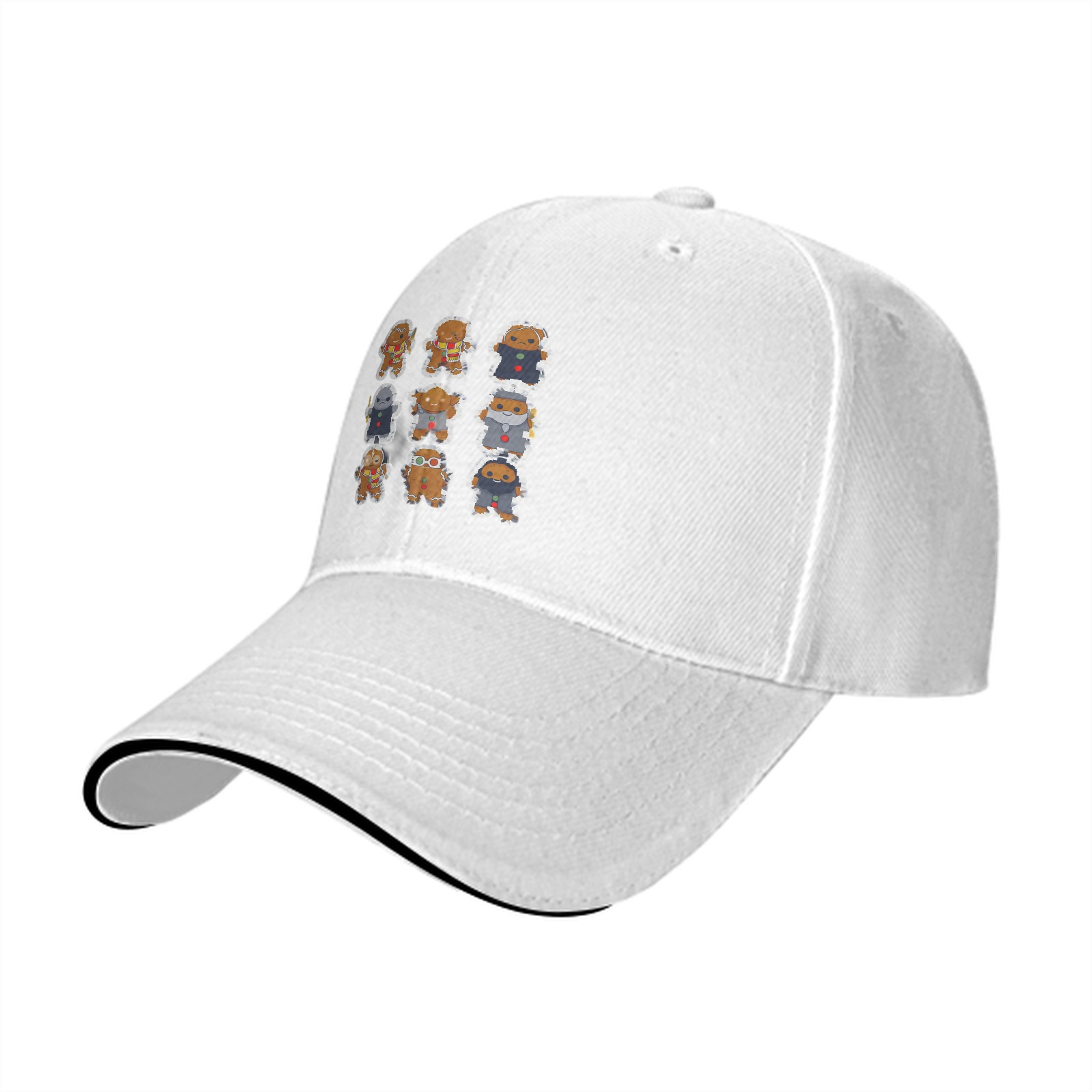 Black Baseball Cap With Star Wars Gingerbread Character Prints