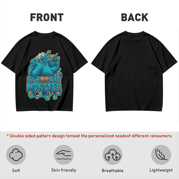 Olive t-shirt with Cthookie Monster graphic print