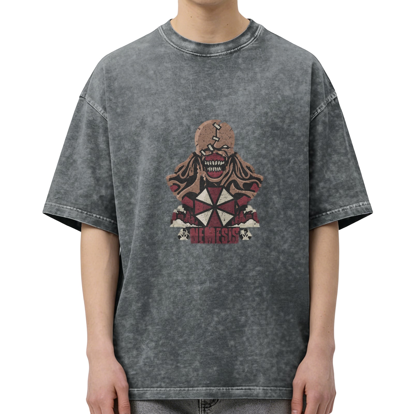 Resident Evil Nemesis Graphic Acid Wash T-Shirt
