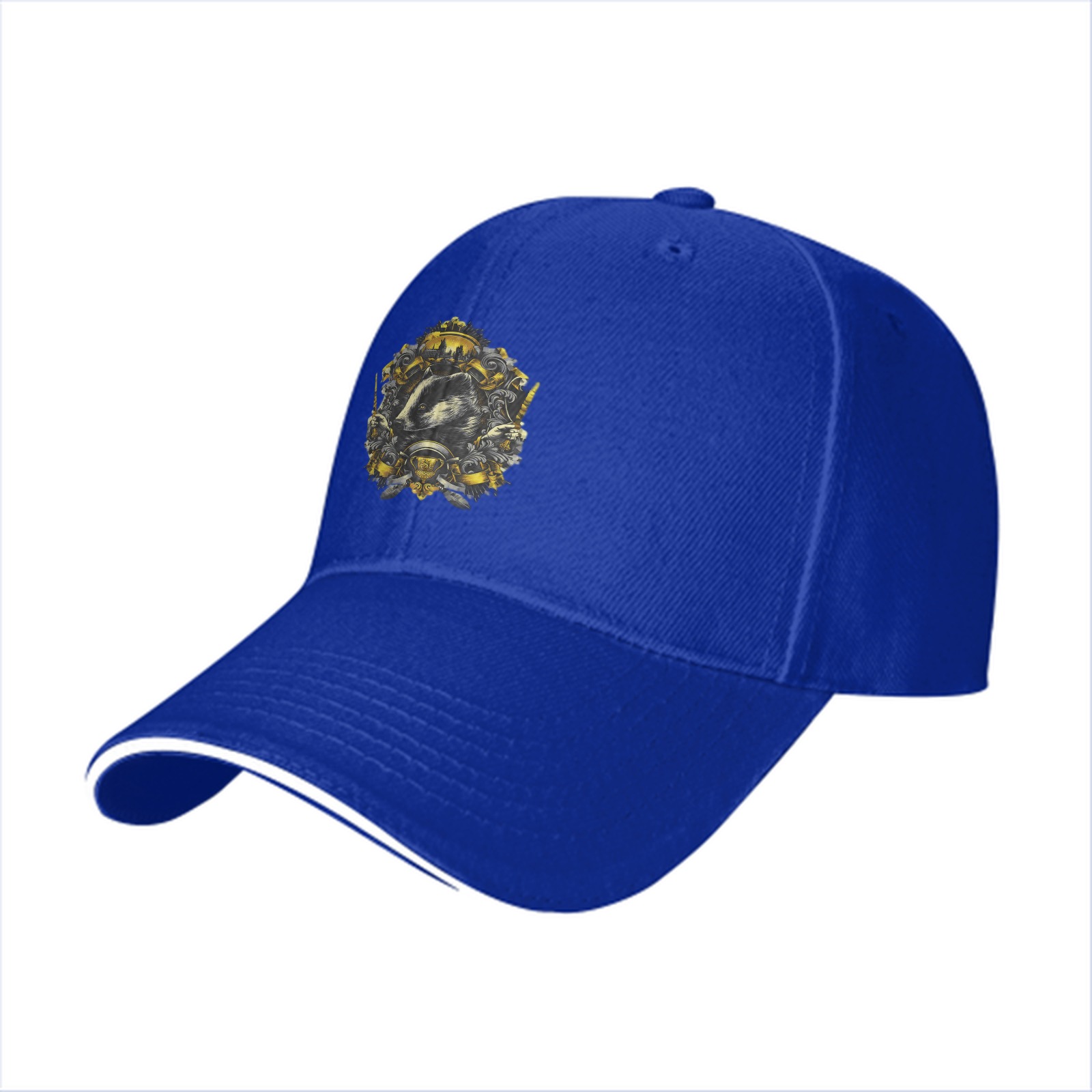 Black Baseball Cap With Hufflepuff Badger Crest Artwork