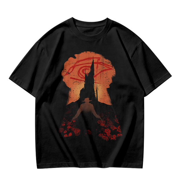 Olive T-Shirt With Dark Tower Keyhole Silhouette Art Print
